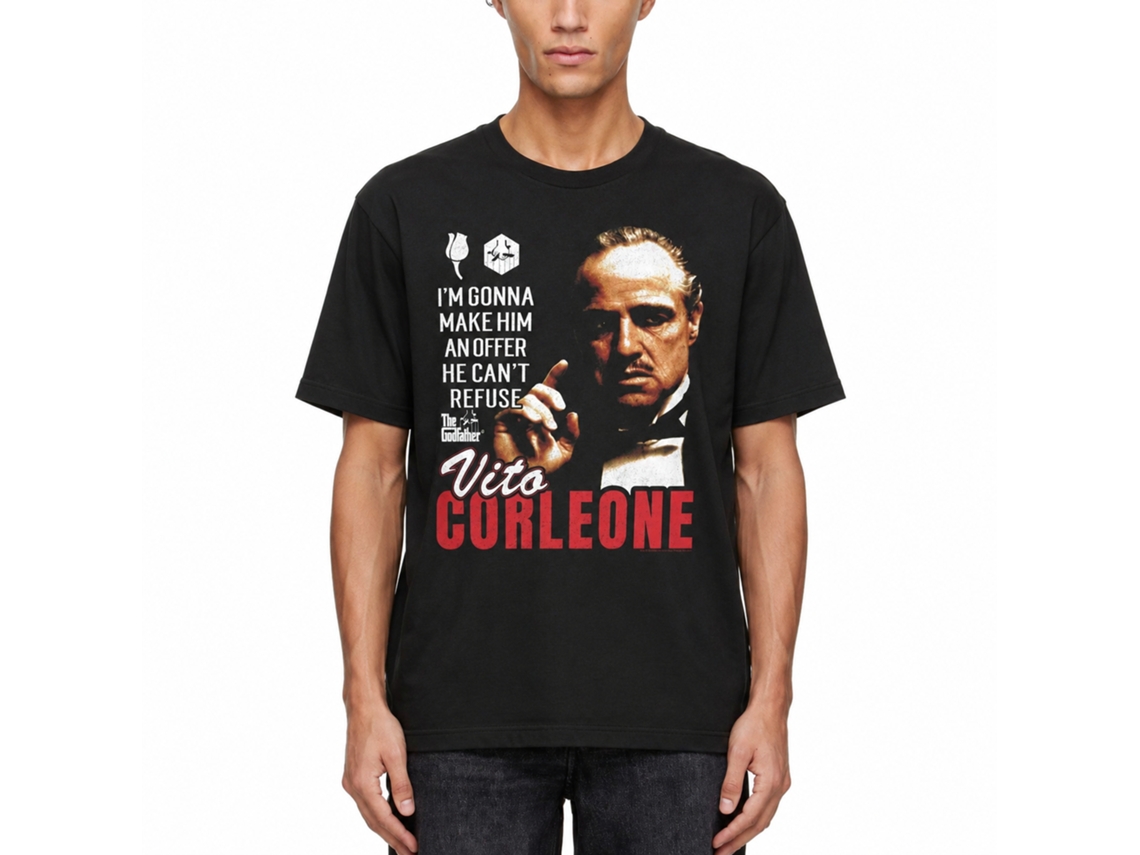 Rockinstone Godfather Movie Offer He Cant Refuse Corleone Black Adult T-shirt Size:l