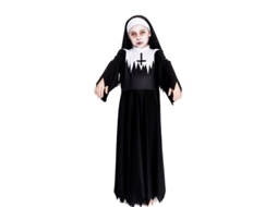 Fantasia de freira zumbi com túnica de espinhos para menina