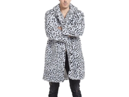 2026 abrigo Recto de Pelo de Leopardo para Hombres de Longitud Media