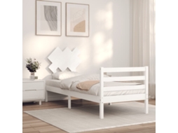 Estrutura Cama De Solteiro C/ Cabeceira Madeira Maciça Branco