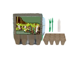 Kit De 24 Bandejas De Iniciação De Sementes Com Ferramentas