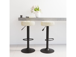 Vidaxl Bancos De Bar 2 Pcs Veludo Creme