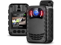Mini Câmera Full Hd 1296p Portátil De Visão Noturna Câmera Corpo Policial 64 Gb Yizhood (preto)