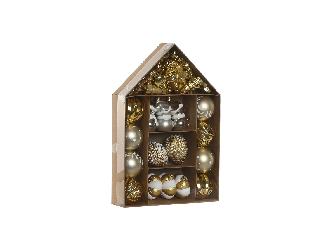 Bolas de Natal HOME ESPRIT Dourado PVC 24 x 6 x 35 cm