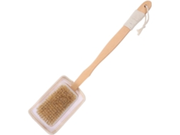 Escova De Banho Esfoliante Corporal Ganazono Com Cabo Longo Madeira, Escova De Bucha Natural Dupla Face Para Limpeza E