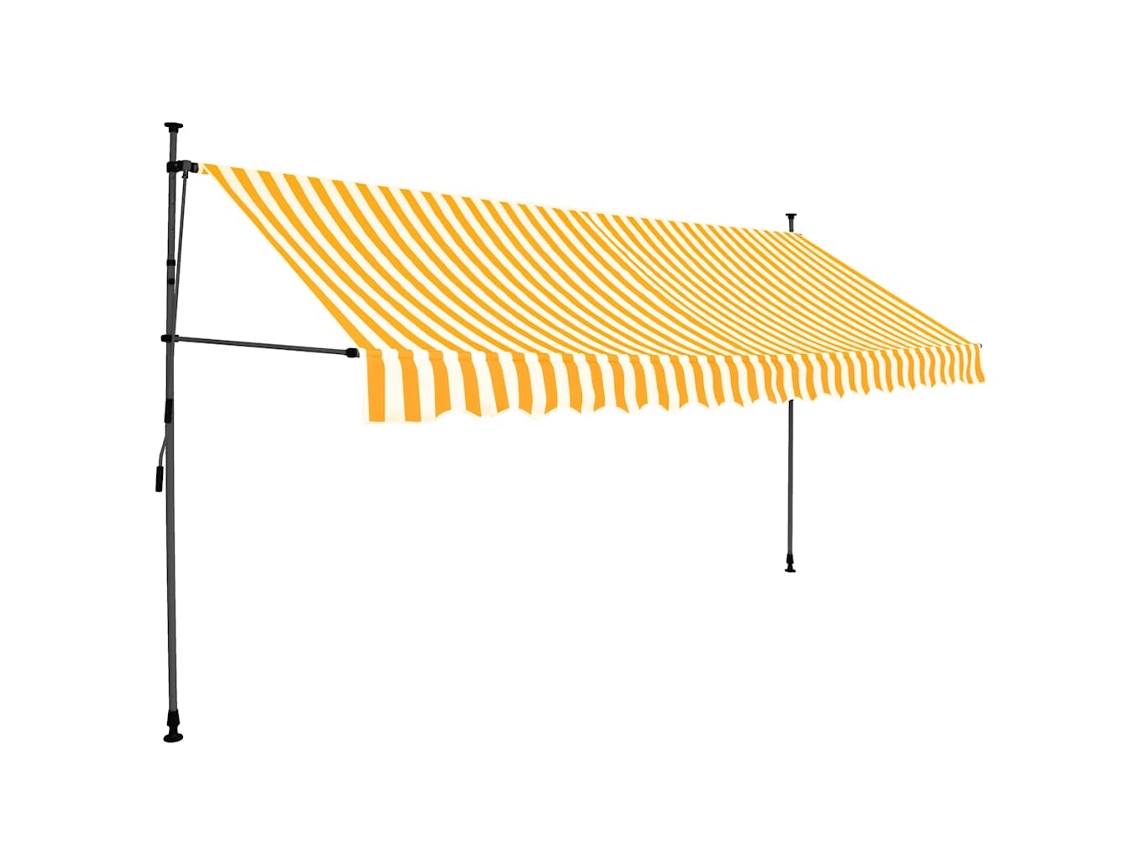 Maison Exclusive - Toldo Retrátil Manual Com Led 350 Cm Branco E Laranja