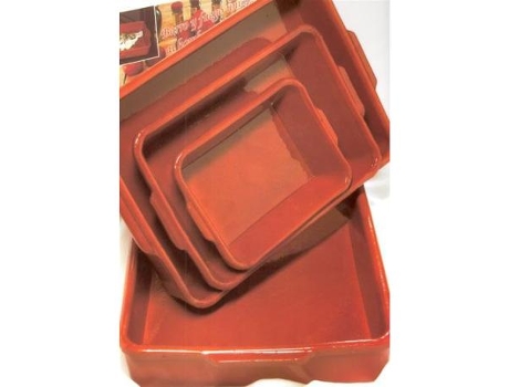 Fuente rectangular barro alas 26x19 cm