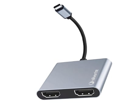 Adaptador Usb C para 2 Hdmi Usb C Usb 3.0 Logan 4K SILVER HT