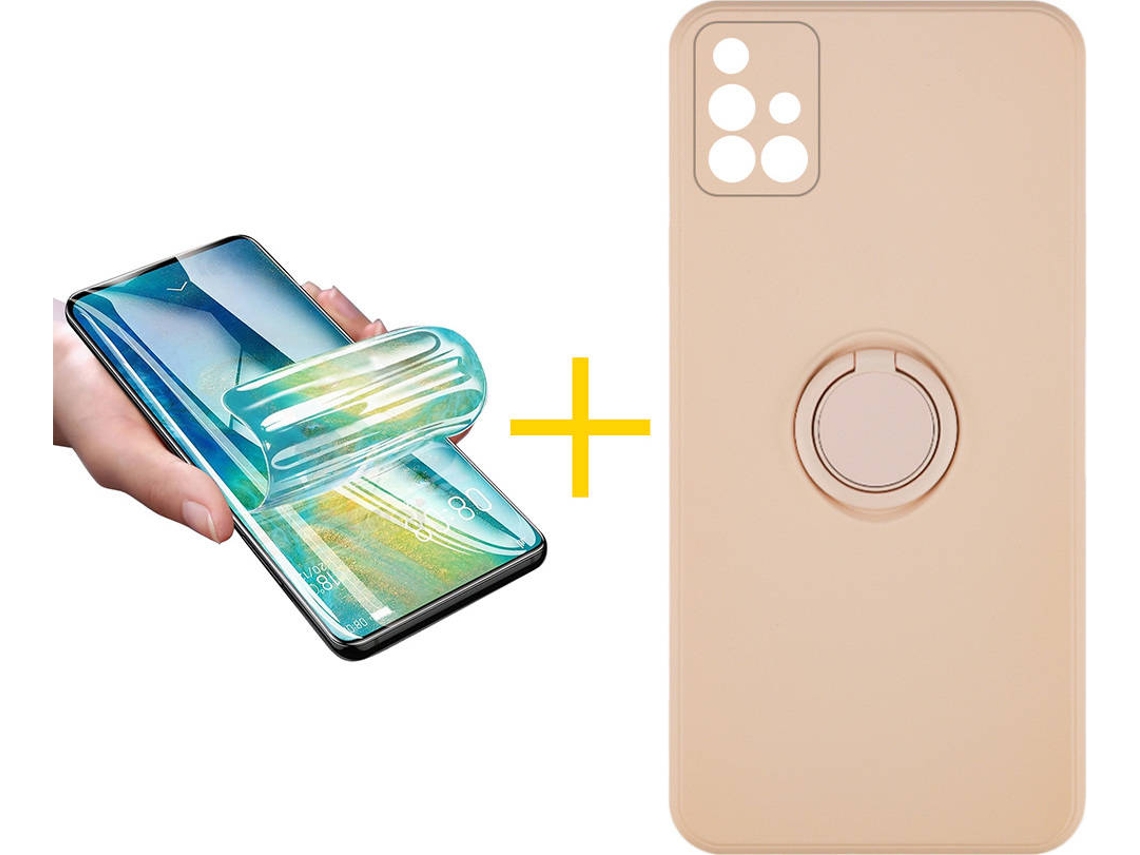 Capa + Película para Samsung Galaxy A71 ACCETEL Rosa-Creme