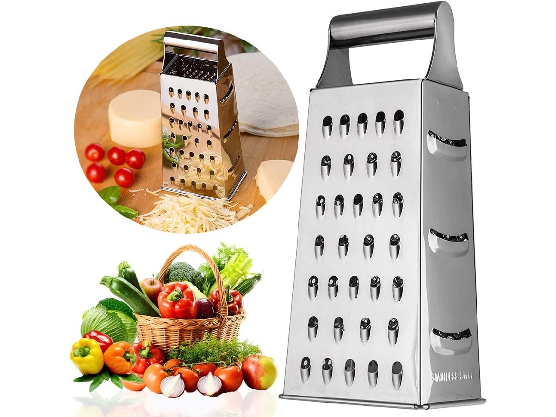 Ralador Inox Quadrado, Ralador Queijo Legumes Frutas DUREFORWARD