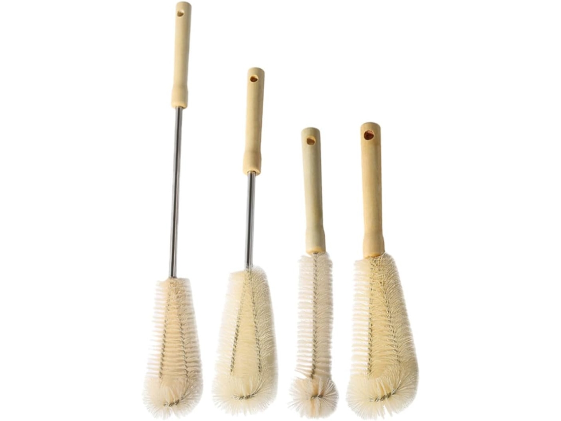 Escova De Limpeza Para Copos E Mamadeiras Com Cabo Longo, 4 Peças Fáceis De Guardar, Feita De Nylon Para Limpeza Diária