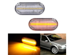 Piscas De Led, Luzes De Posição Laterais Dianteiras, Led Âmbar, Lente Fumê Para Mk4, Jetta, Gti, R32, Beetle, Etc Piscas