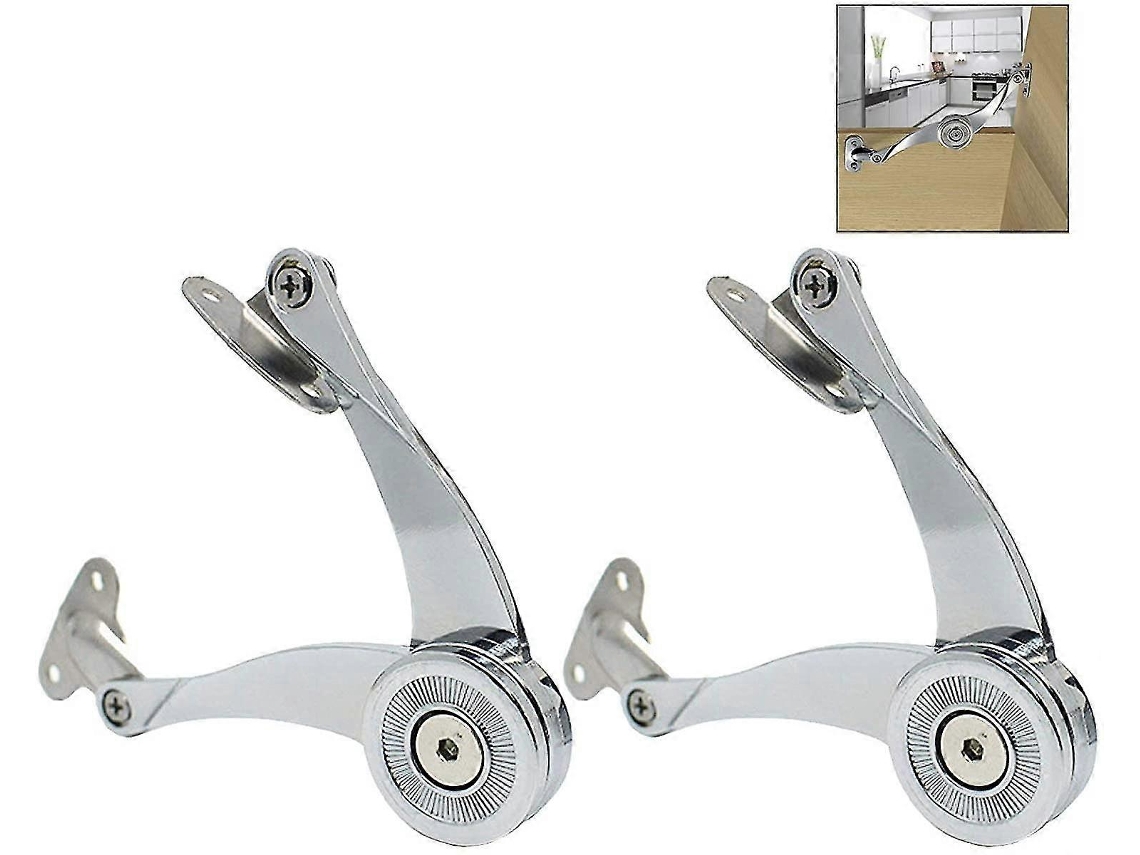 2 Dobradiças Elevadoras INOX ajustáveis para portas de armário (75x100cm) | S/MARCA