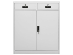 Armário de mesa 90x40x102 cm Aço Cinzento light MAISON EXCLUSIVE