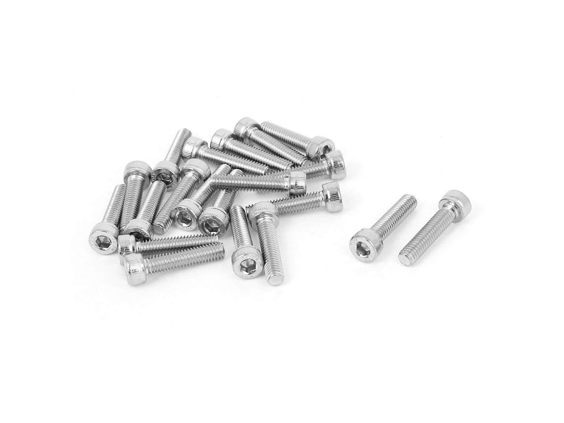 Parafusos de Aço Inoxidável M4x18mm com Sextavado Interno e Chave Hexagonal, CHABERLU