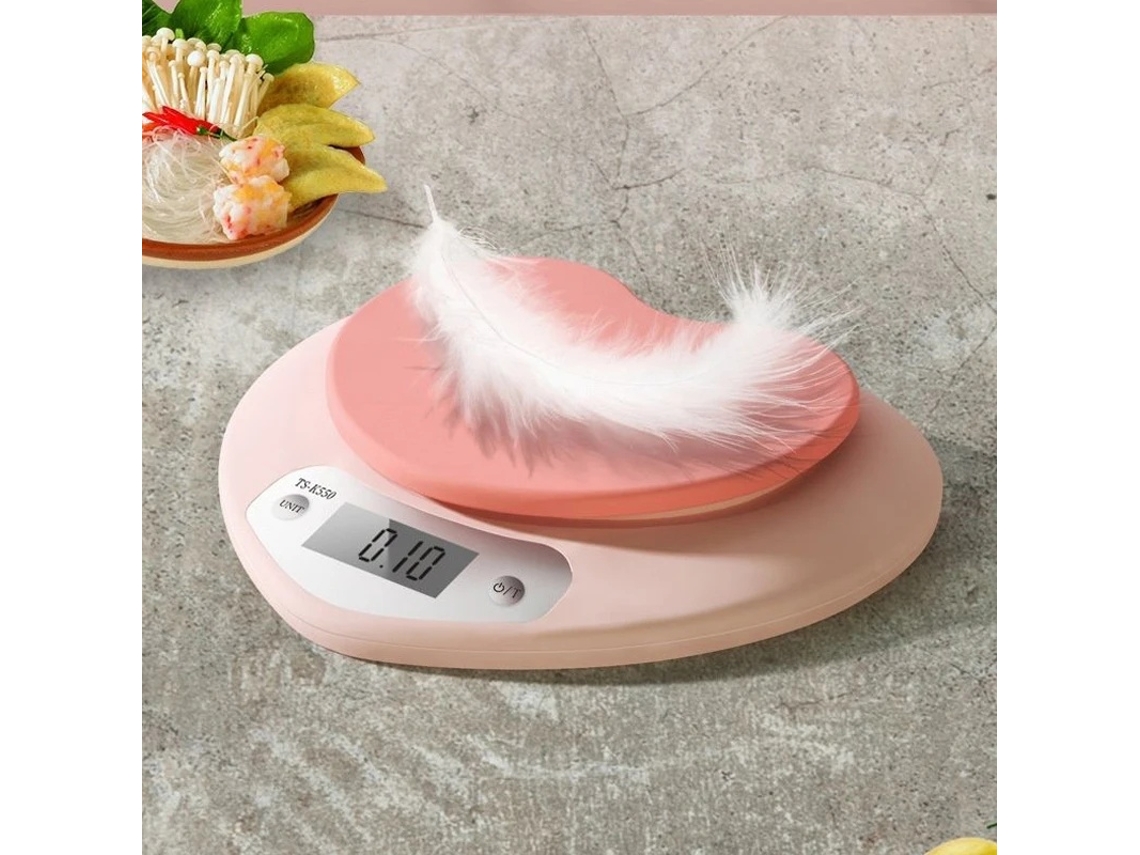 Balança de Cozinha Digital Eletrônica de 5 Kg, Rosa AQUAFORGE