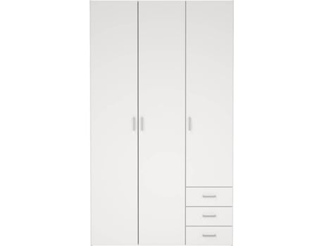 Embalagem de Peças TVILUM para Roupeiro Lisboa 3 portas+ 4 Gavetas (115.8 x 49.5 x 200.4 cm - Branco)