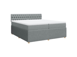 Cama com Molas/colchão 200x200 Cm Tecido Cinza claro MAISON EXCLUSIVE