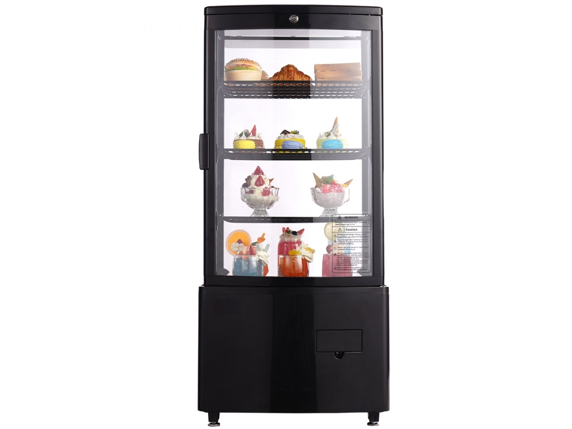 Vitrine Refrigerada De Balcão 85l Com Prateleiras Ajustáveis, Vidro Duplo E Controlo Digital Tekmaquinas