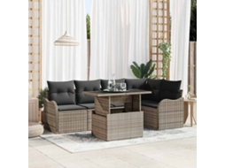 Vidaxl Conjunto De Sofá De Jardim 6 Unid. Cinzeto