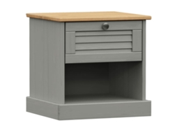Mesa de cabeceira VIGO VIDAXL pinho maciço cinzento (42x35x42 cm)