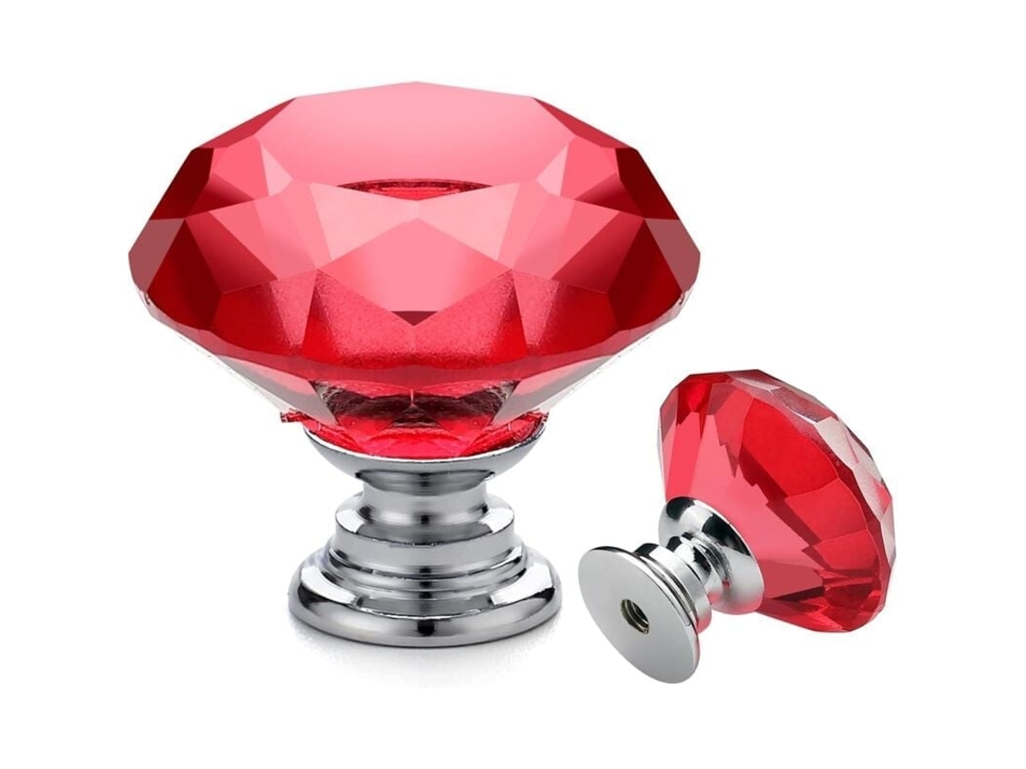 Conjunto de 25 Puxadores Cristal Vermelho BRILVIBERA