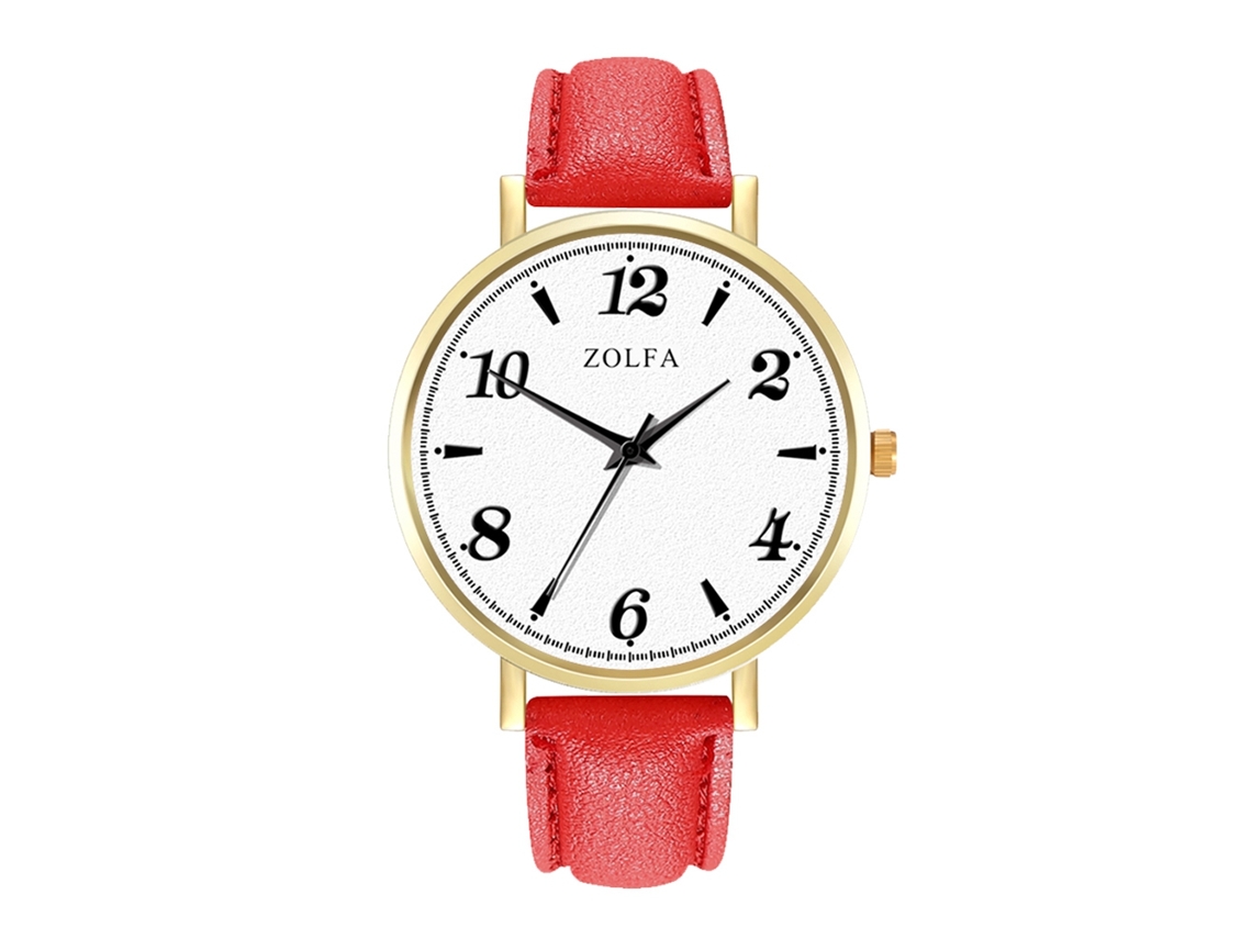 Relógio de Pulso Casal Unissex Elegante de Quartzo Moda Presente (vermelho)