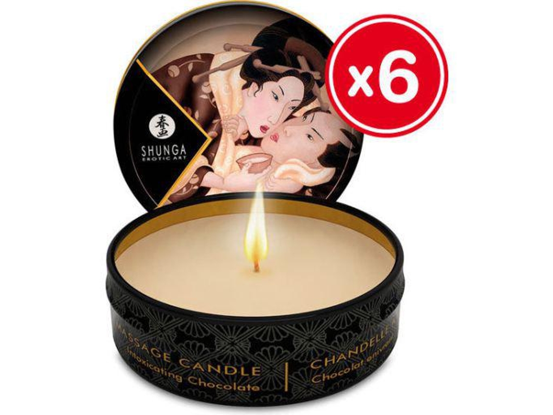 Shunga Vela de Masaje Chocolate 6 X 30 Ml