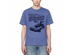 Rockinstone Back To The Future Movie Btf Halftone Heather Royal Adult T-shirt Size:xl