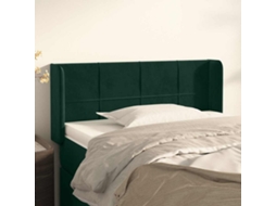 Vidaxl Cabeceira De Cama C/ Abas Veludo 103x16x78/88cm Verde-escuro