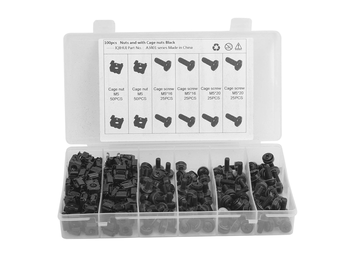 Kit De Porca E Parafuso Gaiola M5 Em Aço Carbono, Ferragens De Fixação Com Porca E Parafuso M5 Design Travamento Por