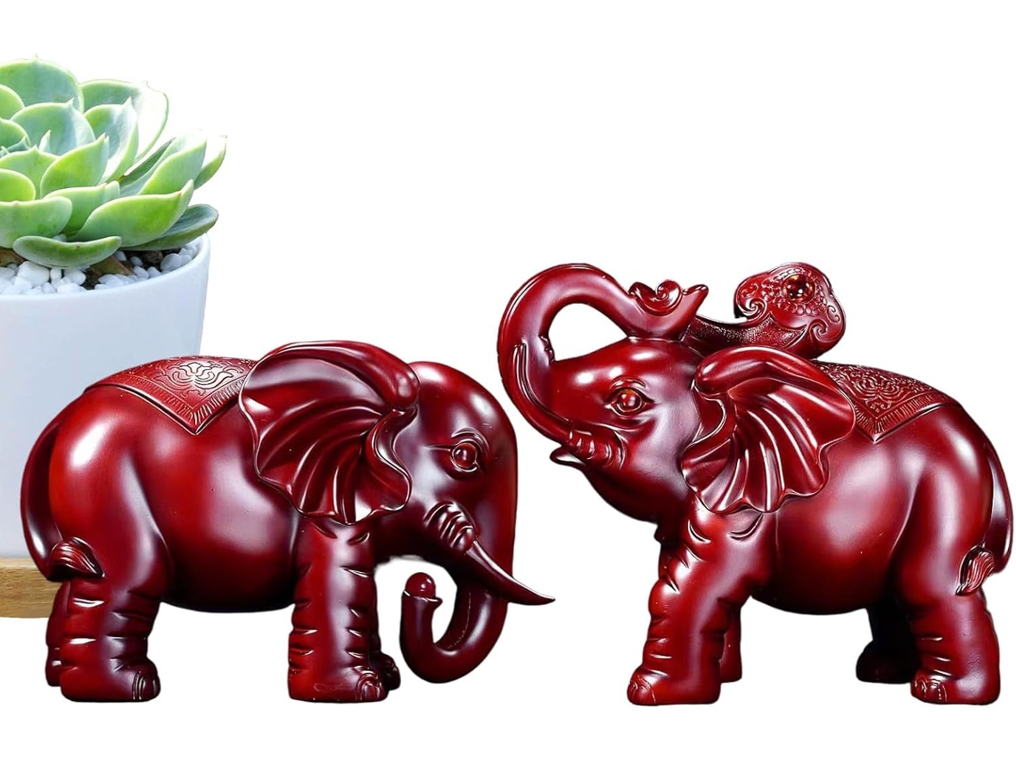 Elefante De Madeira Estatueta De Elefante De Madeira, Escultura De Arte Rústica Para Casa, Escritó Gokoco