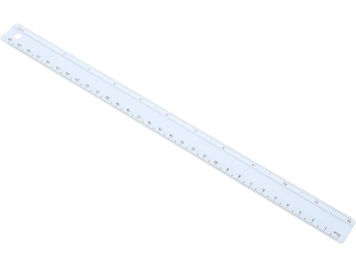 Régua De Desenho 30 Cm Em Liga Alumínio Com Escala Métrica/polegada,