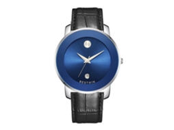 Relógio de Quartzo Masculino MDUG (branco e Azul Pulseira de Couro)
