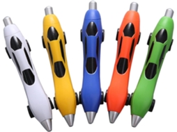Conjunto de 10 Canetas Esferográficas em Formato Carro para Escolas 13x1,5x1cm Prática (cor Aleatória)