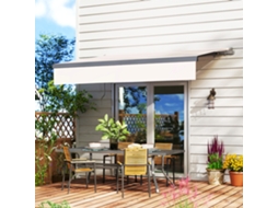 Toldo Retrátil Manual 295x200 Cm em Creme com Estrutura em Metal e Alumínio | S/MARCA