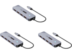 Hub Usb 3.2 Gen2 De 3 Portas 10gbps, Divisor Alta Velocidade, Type-c