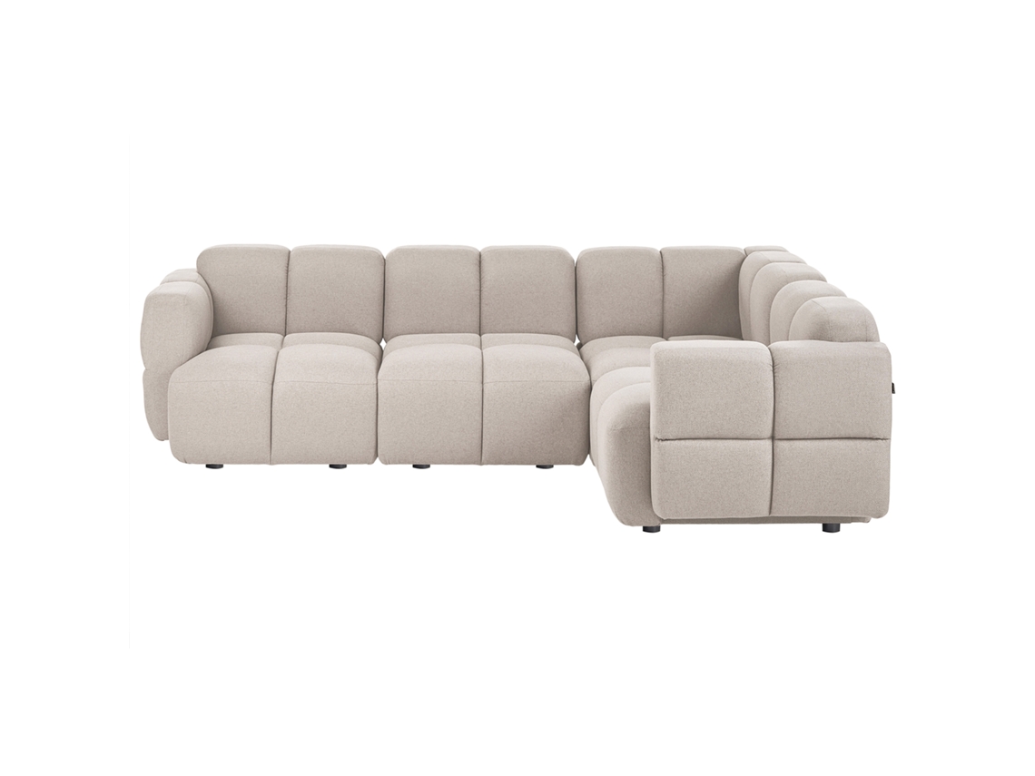 Sofá De 4 Lugares Beliani Maksaberg De Tecido Creme 252x175x74