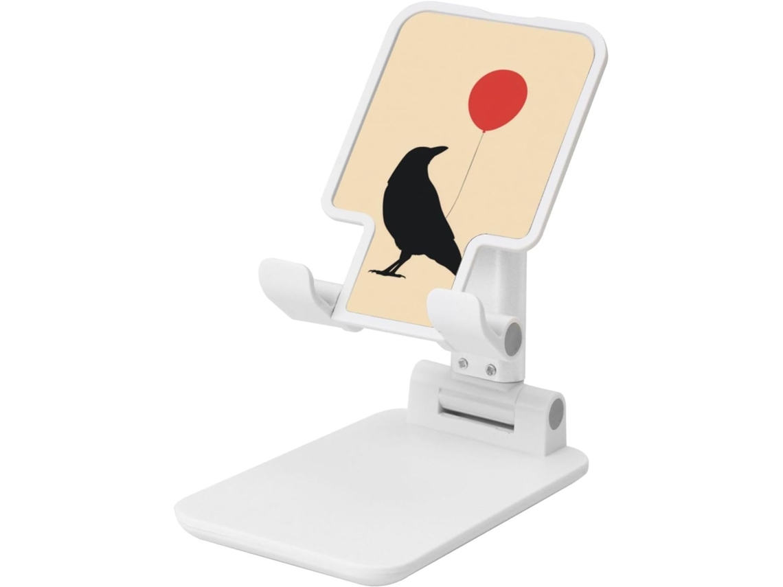 Suporte Dobrável Para Celular Em Formato De Balão Com Silhueta Corvo, Vermelho, Ângulo Ajustável, Altura Para Mesa