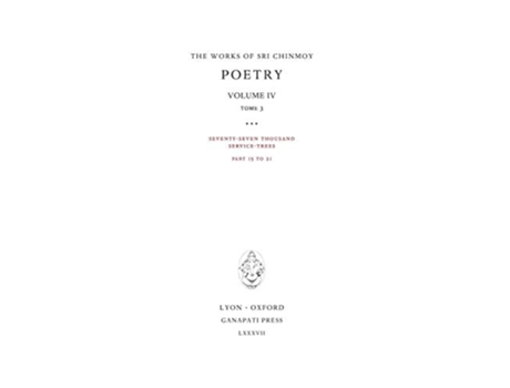 Livro Poetry Iv, Tome 3 De Sri Chinmoy (inglês - Capa Dura)