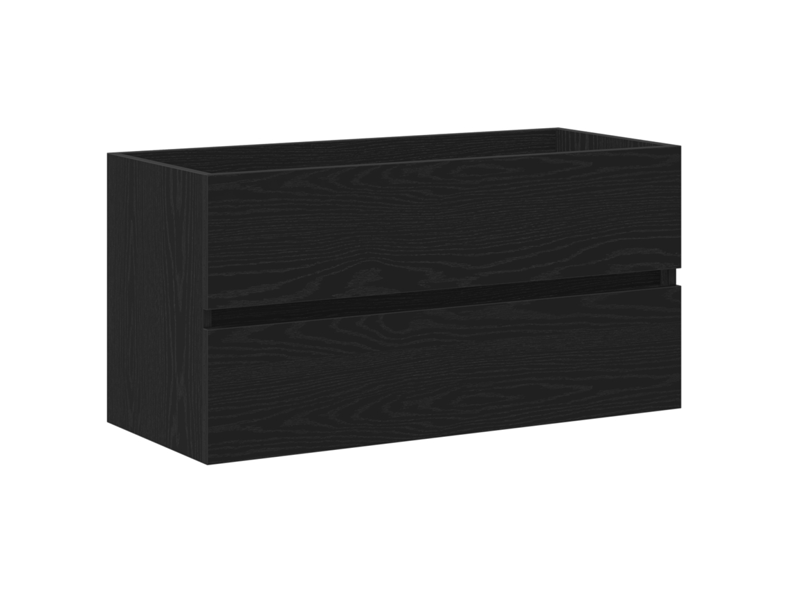 Conjunto 1 Armário De Banheiro Vidaxl Preto Derivados De Madeira (90 X 38,5 X 45 Cm)