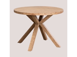 Sklum Mesa De Jardim Redonda Em Madeira Naele          Castanho Eucalipto Ø100 Cm