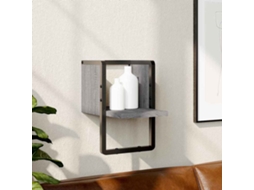 Vidaxl Prateleira De Parede Com Barra 20x25x30 Cm Cinzento Sonoma