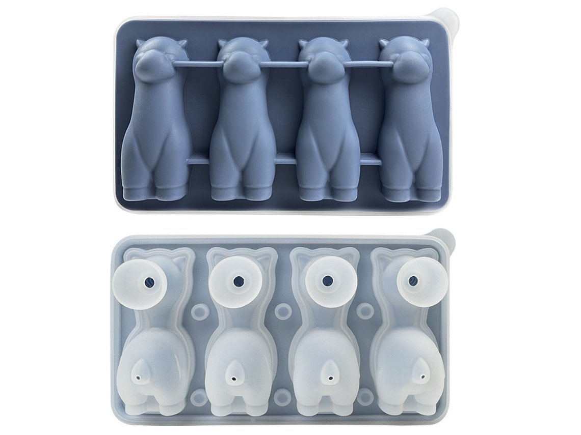 Forma De Gelo 3d Em Forma De Alpaca, Ideal Para Whisky, Cocktails E Bourbon. Livre De Bpa. Azul Hexinyigjly