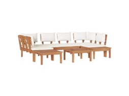 Maison Exclusive - Conjunto De Sofá De Jardim 4 Unid. Marrom E Creme