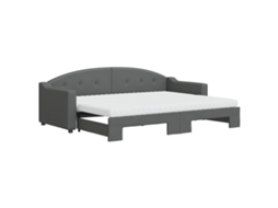 Sofá cama C/ Gavetão e Colchões 80x200cm Tecido Cinzento escuro MAISON EXCLUSIVE