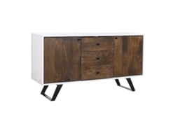 Aparador DKD HOME DECOR DKD Home Decor Branco Catanho escuro Madeira de mangueira 150 x 40 x 80 cm