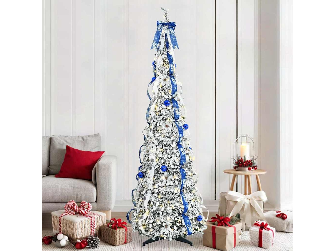 Vidaxl Árvore De Natal Artificial Branco 210 Cm Pvc