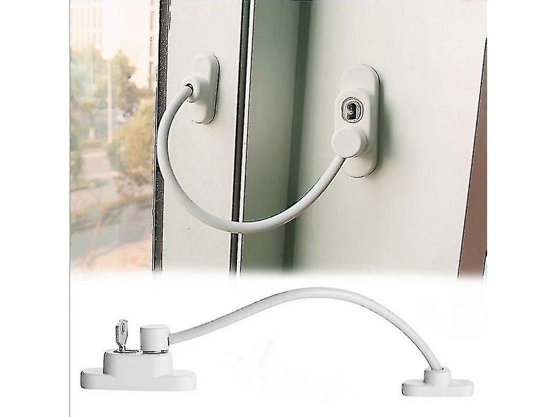 Restrictor de Seguridad Con Cable Y Llave para Ventanas Y Puertas