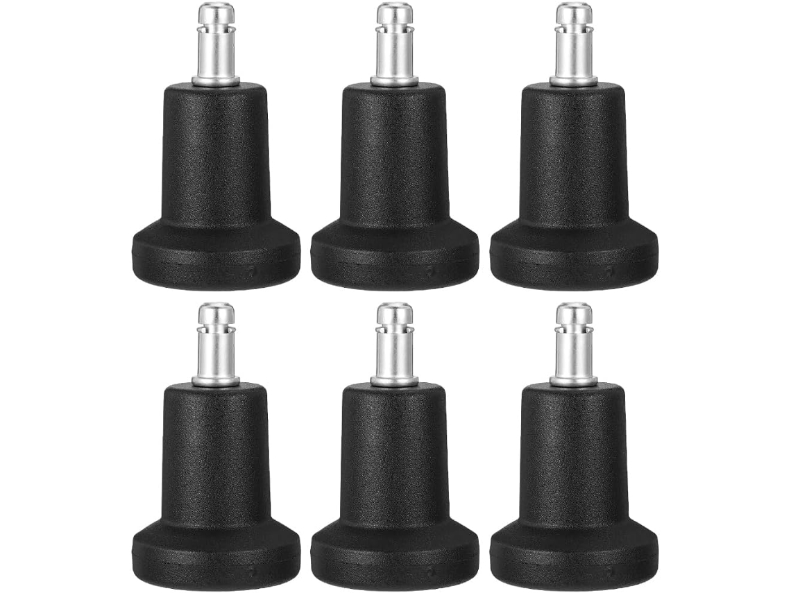 Pés Fixos para Cadeiras em Plástico e Metal Marrom, Conjunto de 6 Peças
